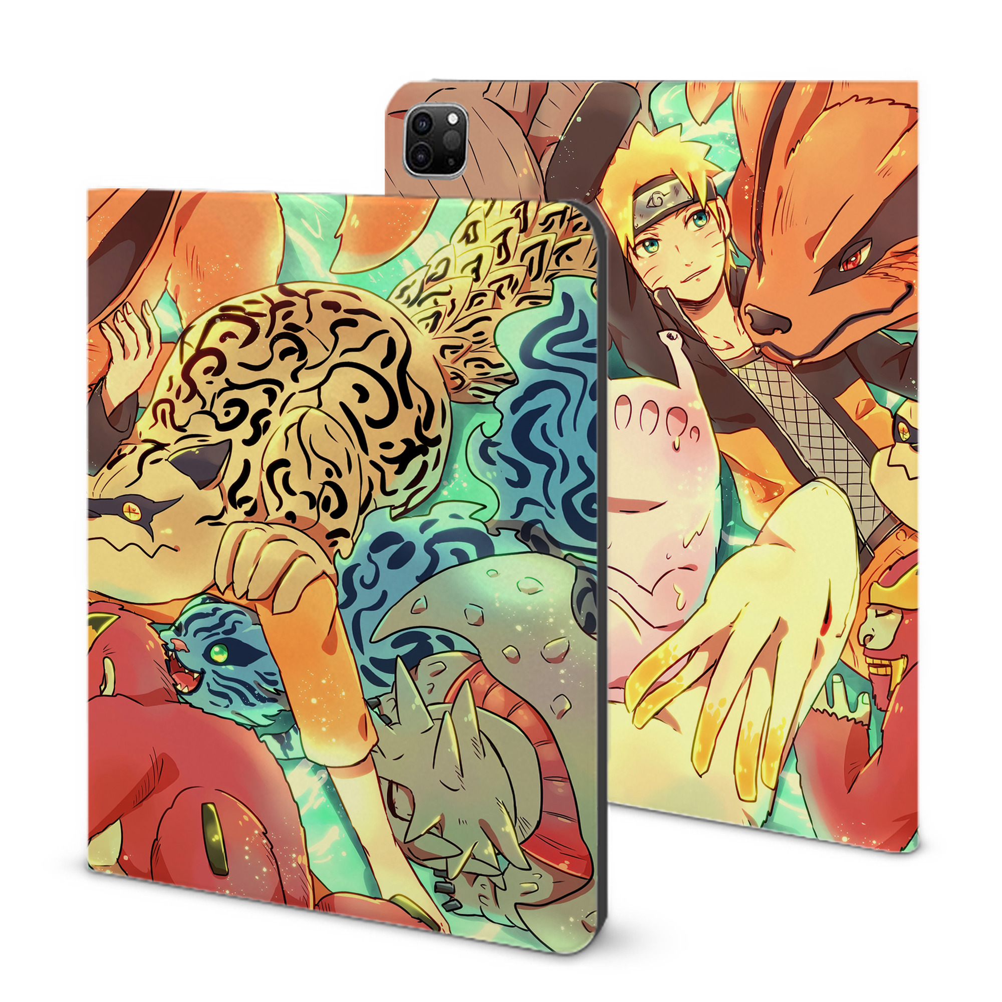 （画像用） NARUTO -ナルト- NARUTO -ナルト- 疾風伝 IPad ケース ブック型 PUレザー TPU 耐衝撃 軽量 薄型 ペン収納なし 全面保護 IPad 各モデル対応